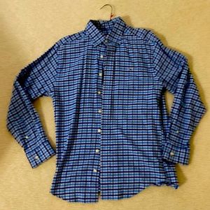 Vineyard Vines Flannel Button Down Whale Shirt Size Small Mens Blue Plaid LS